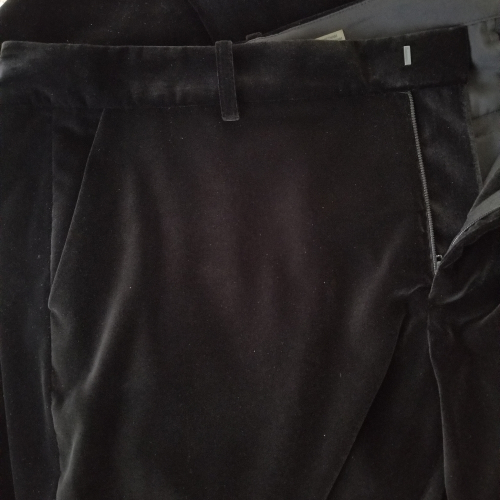 Alice+Olivia Velvet Classic Black Boot Cut Pants Size 10 - Picture 7 of 9